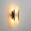 Wall Lamp Solstice Alabaster with Black Finish