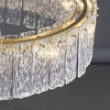 Chandelier Anika Round Textured Glass Double Tired