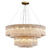 Chandelier Anika Round Textured Glass Double Tired