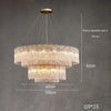 Chandelier Anika Round Textured Glass Double Tired