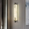 Wall Lamp Hansley Alabaster Black Finish